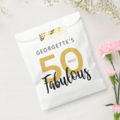 50 en Fabulous 50th Birthday Script Gold Glitter Bedankzakje (Gezegeld)