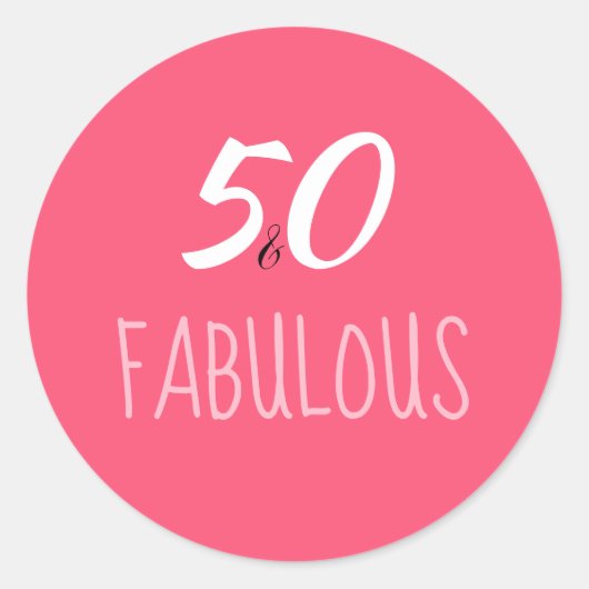 50- en Fabulous 50th Birthday Sticker (Voorkant)