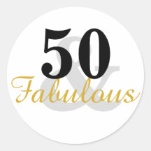 50 en Fabulous 50th Birthday Stickers