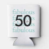 50 en Fabulous 50th Birthday Theme Koelbox Blikjeskoeler (Achterkant)