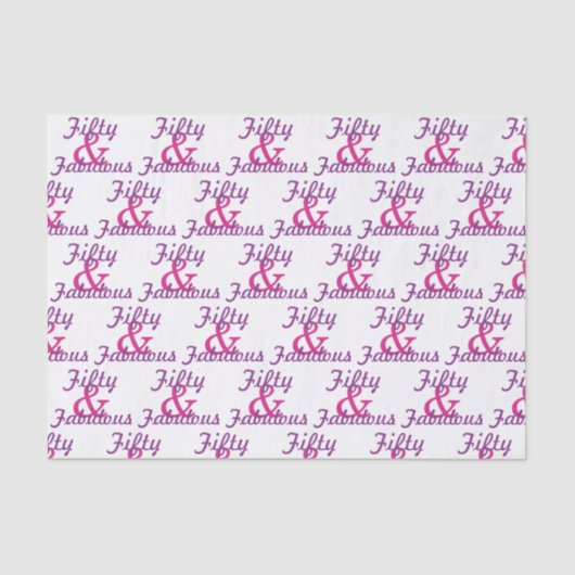 50 en Fabulous 50th Birthday Tissuepapier (Voorkant)