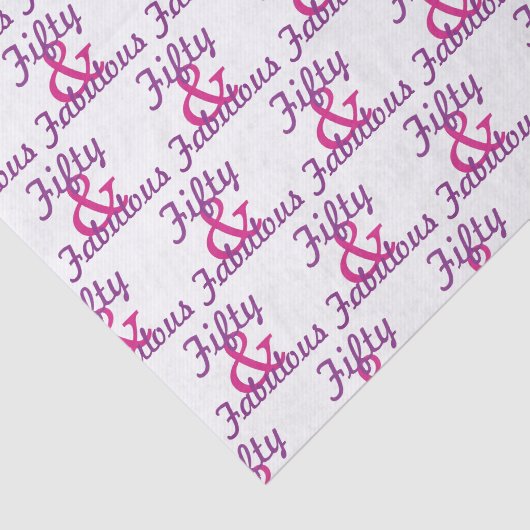 50 en Fabulous 50th Birthday Tissuepapier (Detail)