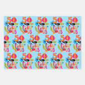 50 en Fabulous 50th Birthday Whimsical Lettering Inpakpapier Vel (Voorkant 3)