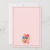 50 en Fabulous 50th Birthday Whimsical Lettering Kaart (Achterkant)