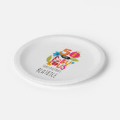 50 en Fabulous 50th Birthday Whimsical Lettering Papieren Bordje (Gekanteld)
