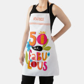 50 en Fabulous 50th Birthday Whimsical Lettering Schort (Insitu)