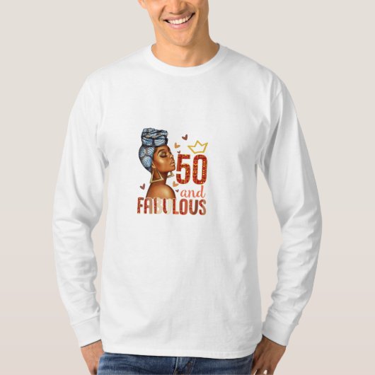 50 en Fabulous 50th Birthday Women T-shirt (Voorkant)