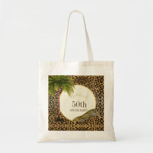 50 en Fabulous 50th Cruise Leopard Print Tote Bag