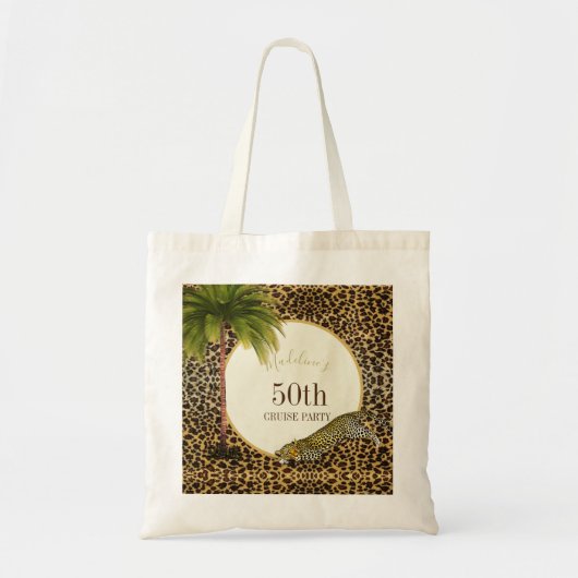50 en Fabulous 50th Cruise Leopard Print Tote Bag (Voorkant)