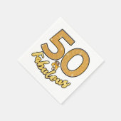 50 en Fabulous 50th Gold Effect Birthday Party Servet (Hoek)