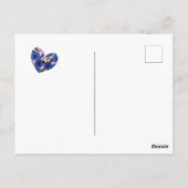 50 en Fabulous 50th Verjaardag Blauw Goud Bloemen Briefkaart (Achterkant)