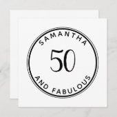 50 En Fabulous 50th Verjaardag Modern Minimaal Kaart (Voorkant / Achterkant)