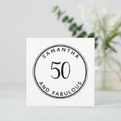 50 En Fabulous 50th Verjaardag Modern Minimaal Kaart (Staand voorkant)