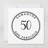 50 En Fabulous 50th Verjaardag Modern Minimaal Kaart (Voorkant)