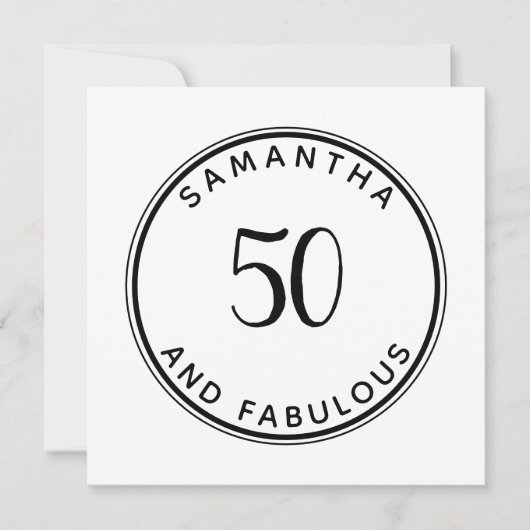 50 En Fabulous 50th Verjaardag Modern Minimaal Kaart (Voorkant)