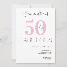 50 en Fabulous 50th Verjaardag Roze Partij Kaart