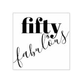 50 en Fabulous 50th Verjaardag Tekst Rubberstempel (Afrduk)