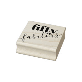 50 en Fabulous 50th Verjaardag Tekst Rubberstempel