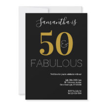 50 en Fabulous 50th Verjaardag Zwart Goud Party