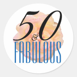 50 en Fabulous / 50th Verjaardagsfeestje Matching Ronde Sticker