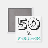 50 en Fabulous 50th Year Birthday Celebration Magneet (Voorkant / Achterkant)