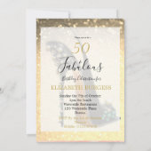 50 en Fabulous 5eth Elegant Glitter Gold Kaart (Achterkant)