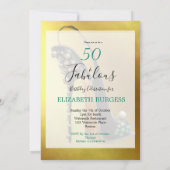 50 en Fabulous 5eth Elegant Gold Stylish Chic Kaart (Achterkant)