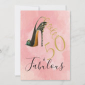 50 en Fabulous 5eth Elegant Pink Modern Kaart (Voorkant)