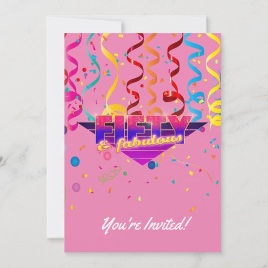 50 en Fabulous 80's Retro Kaart (Achterkant)