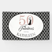 50 en Fabulous Aangepaste 50e verjaardag Spandoek (Horizontaal)