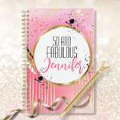50 en Fabulous Abstract Roze Zwart Goud Glitter Planner