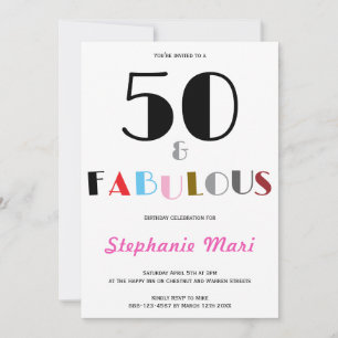 50 en Fabulous Art Deco 50ste verjaardagsfeestje Kaart