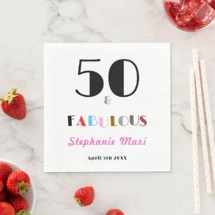 50 en Fabulous Art Deco Datum 50ste Verjaardagsfee Servet