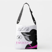 50 en Fabulous Art Deco Elegant 50th Birthday Crossbody Tas (Voorkant)