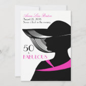 50 en Fabulous Art Deco Elegant 50th Birthday Kaart (Voorkant)