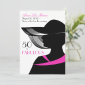 50 en Fabulous Art Deco Elegant 50th Birthday Kaart (Staand voorkant)