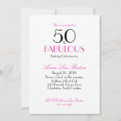 50 en Fabulous Art Deco Elegant 50th Birthday Kaart (Achterkant)