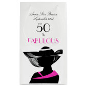 50 en Fabulous Art Deco Elegant 50th Birthday Klein Cadeauzakje (Achterkant)