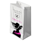 50 en Fabulous Art Deco Elegant 50th Birthday Klein Cadeauzakje (Voorkant Gekanteld)