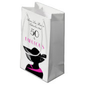 50 en Fabulous Art Deco Elegant 50th Birthday Klein Cadeauzakje (Achterkant Gekanteld)