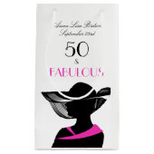 50 en Fabulous Art Deco Elegant 50th Birthday Klein Cadeauzakje (Voorkant)