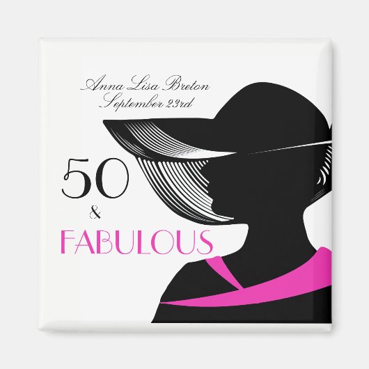 50 en Fabulous Art Deco Elegant 50th Birthday Magneet (Voorkant)