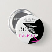 50 en Fabulous Art Deco Elegant 50th Birthday Ronde Button 5,7 Cm (Voorkant /achterkant)