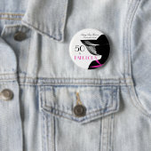 50 en Fabulous Art Deco Elegant 50th Birthday Ronde Button 5,7 Cm (In situ)