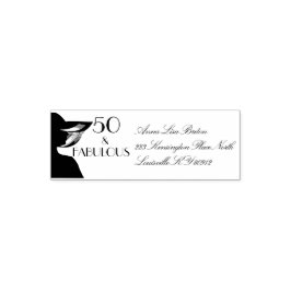 50 en Fabulous Art Deco Elegant 50th Birthday Zelfinktende Stempel