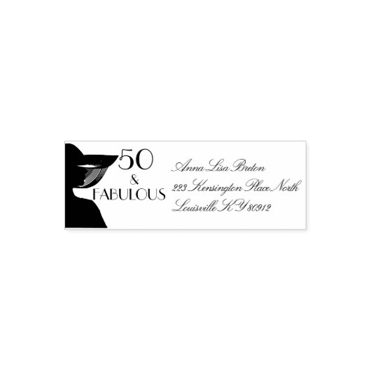 50 en Fabulous Art Deco Elegant 50th Birthday Zelfinktende Stempel (Design)