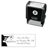 50 en Fabulous Art Deco Elegant 50th Birthday Zelfinktende Stempel (In situ)