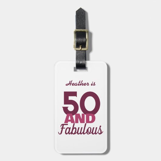 50 en Fabulous Bagagelabel (Voorkant verticaal)