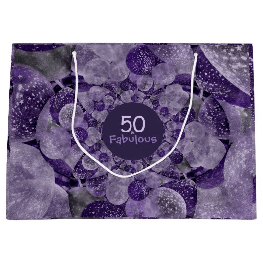 50 en Fabulous Balloons Paars Kaleidoscoop Groot Cadeauzakje (Voorkant)