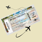 50 en Fabulous Bestemming Boarding Pass Verjaardag